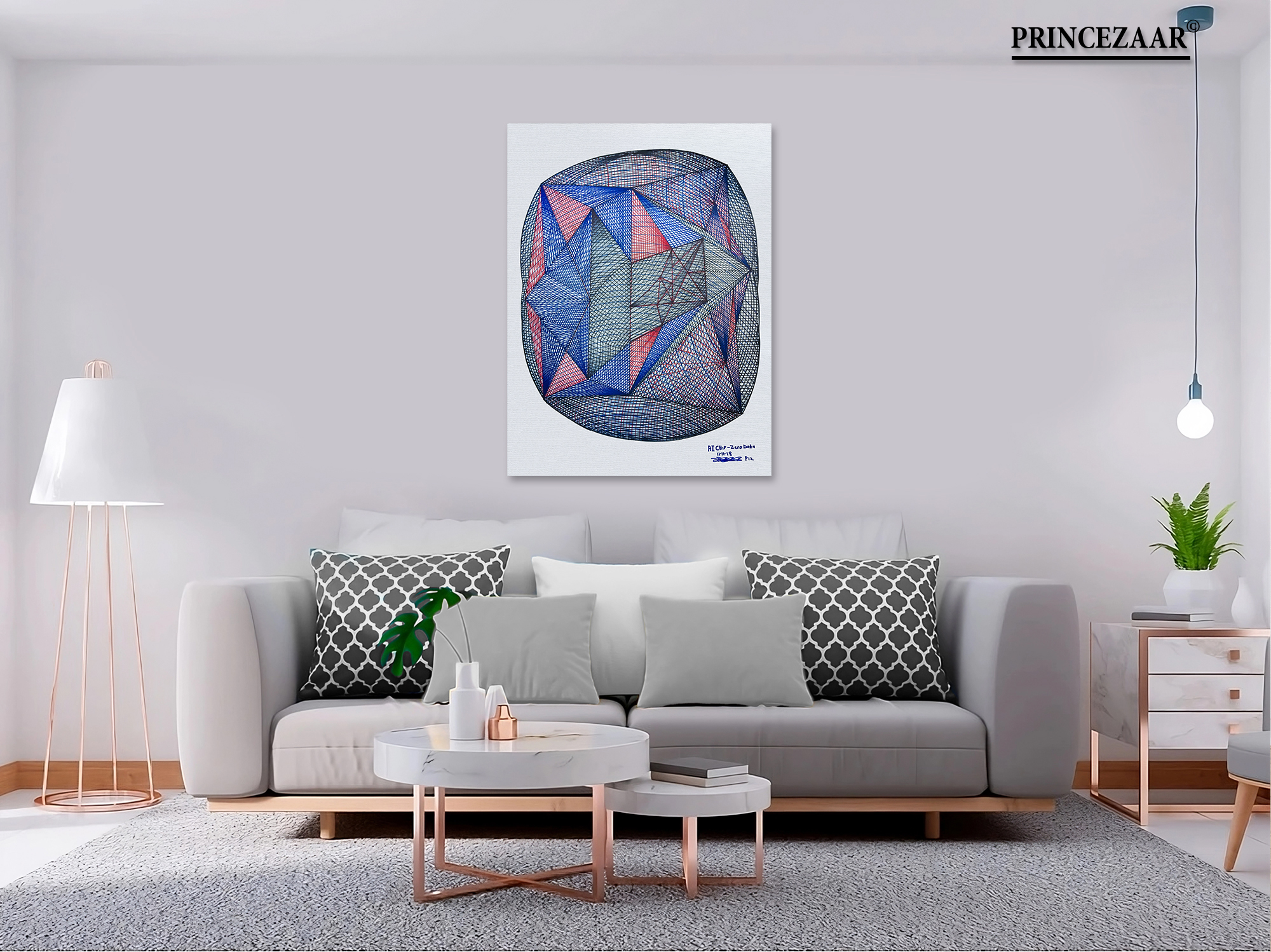 TRIANGLERISM ART BY PRINCE ISRAEL ZAAR AI CHIP-ZERO DATA 28x22'' (1) Trianglerism Art (AI CHIP-ZERO DATA®) By Prince Israel Zaar Masterpiece 28''x22''